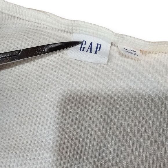 Gap White Long Gathered Puff Sleeve Top XXL - Picture 3 of 7